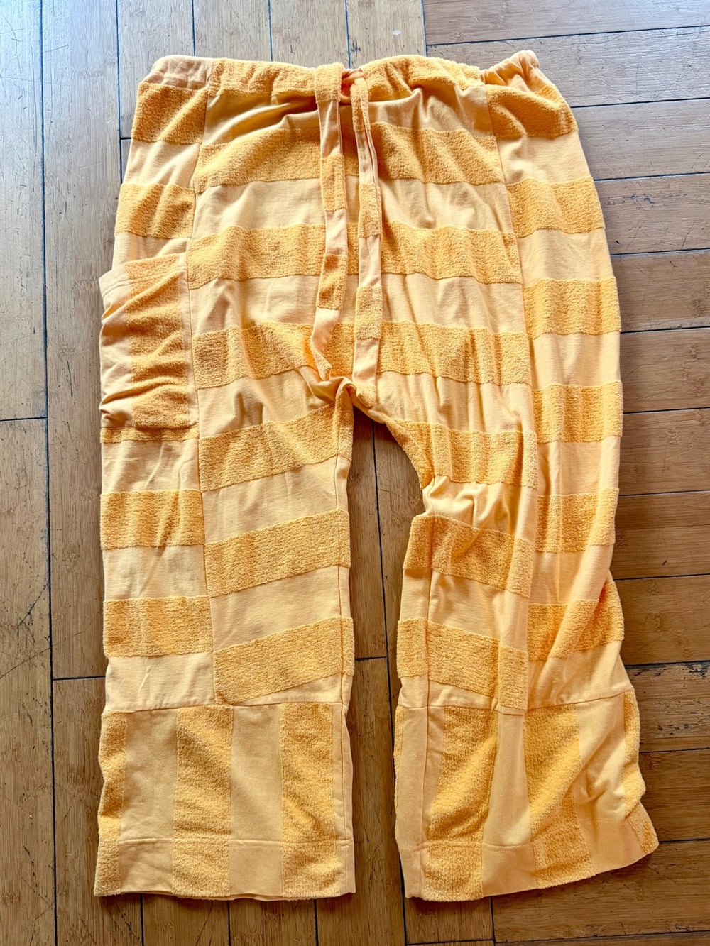 Striped Terry Lounge Track Pants - Yellow